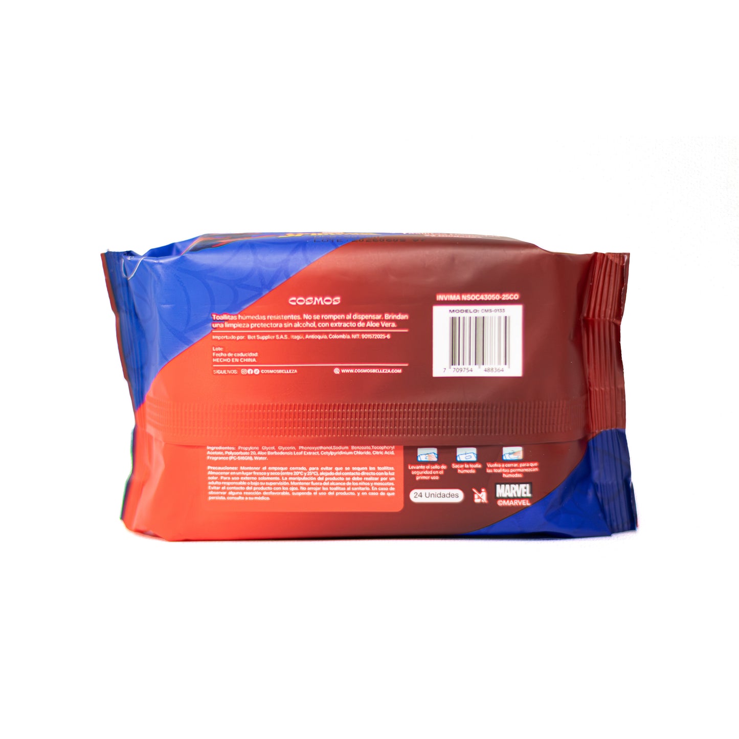 PAÑITOS HÚMEDOS SPIDERMAN X 24 CMS-0133