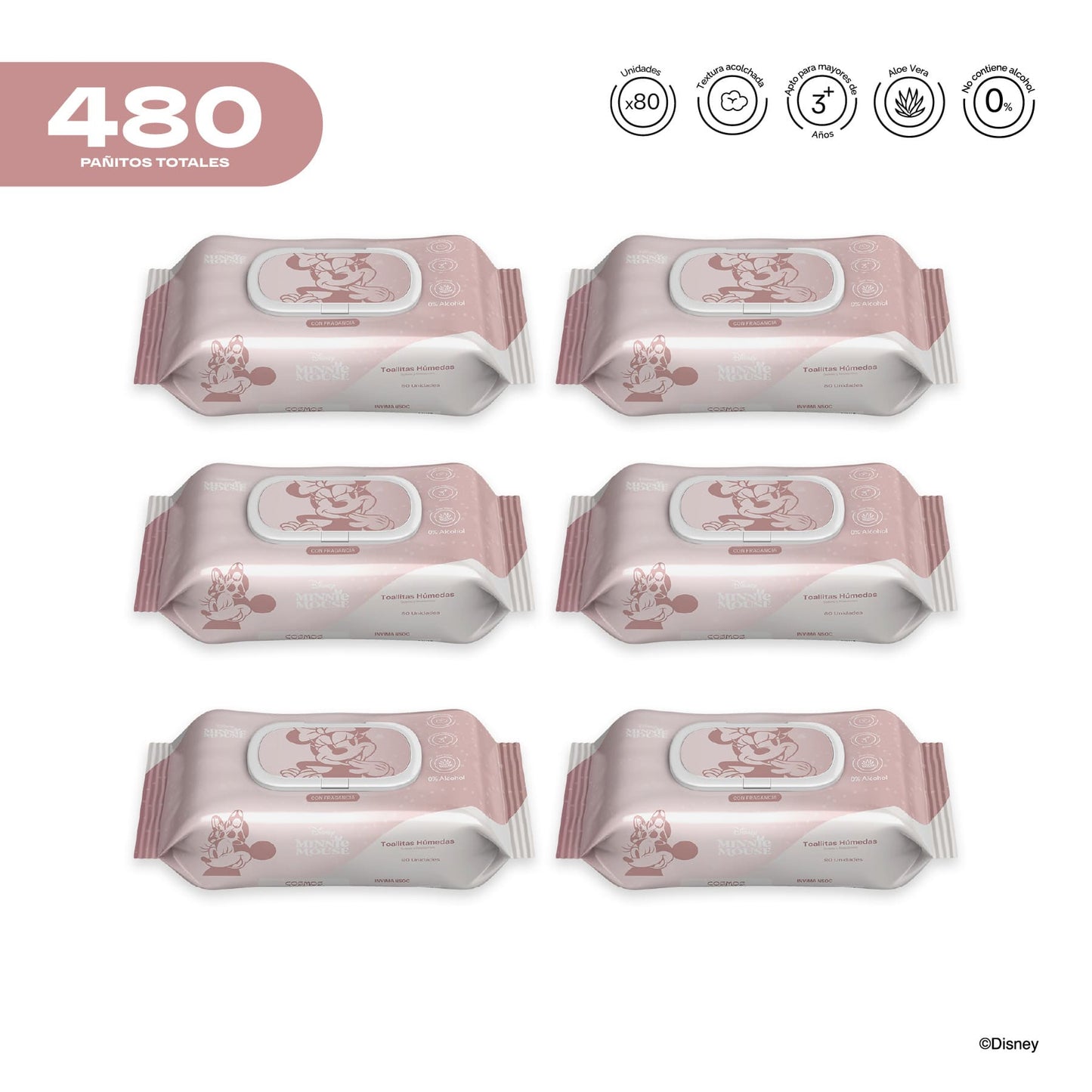 Pack x 6 Pañitos Húmedos Disney Minnie Niña