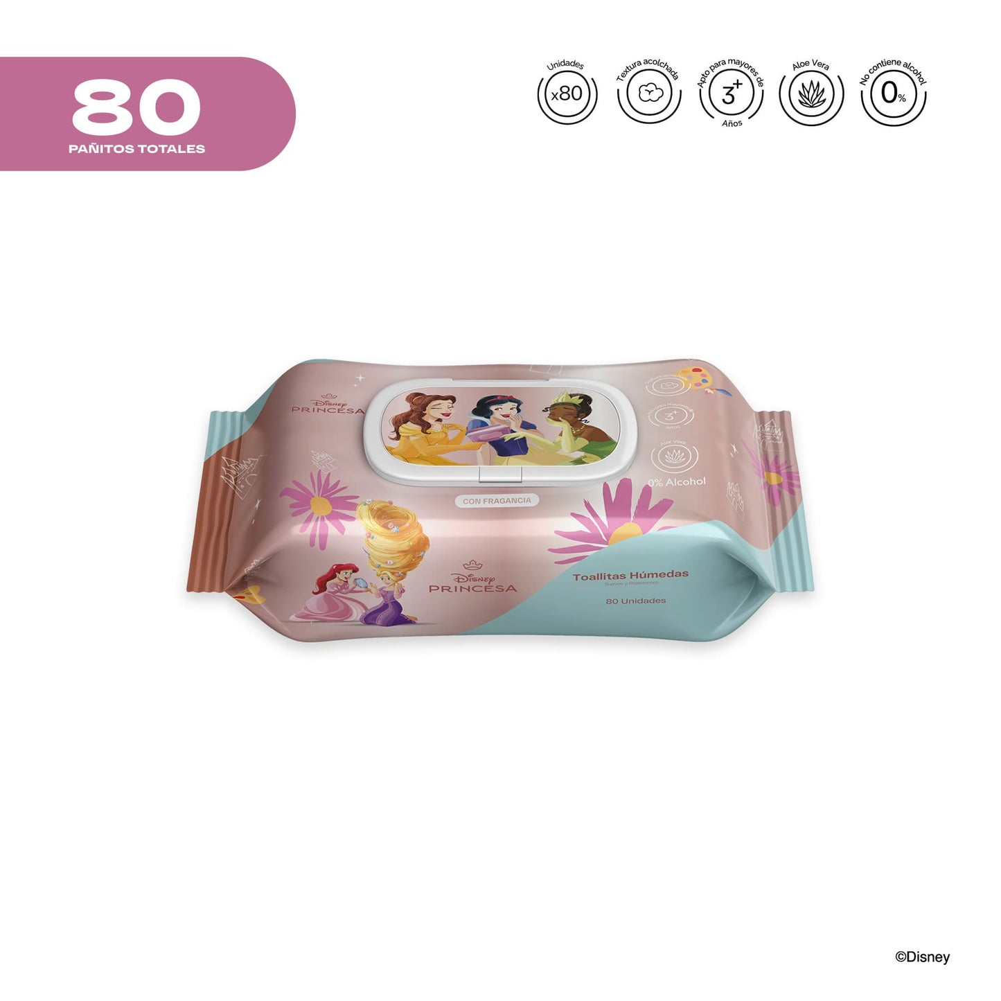 Pañitos Húmedos Disney Cosmos Princesas Niña