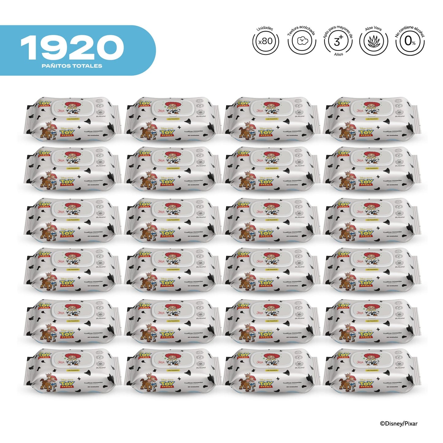 Pack x 24 Pañitos Húmedos Pixar Toy Story Niñas Jessie