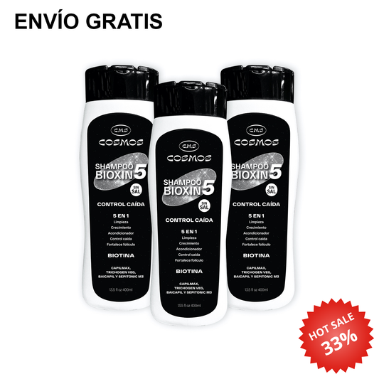 Shampoo Anticaída Masculino CMS Cosmos Bioxin 5 PAGA 2 LLEVA 3