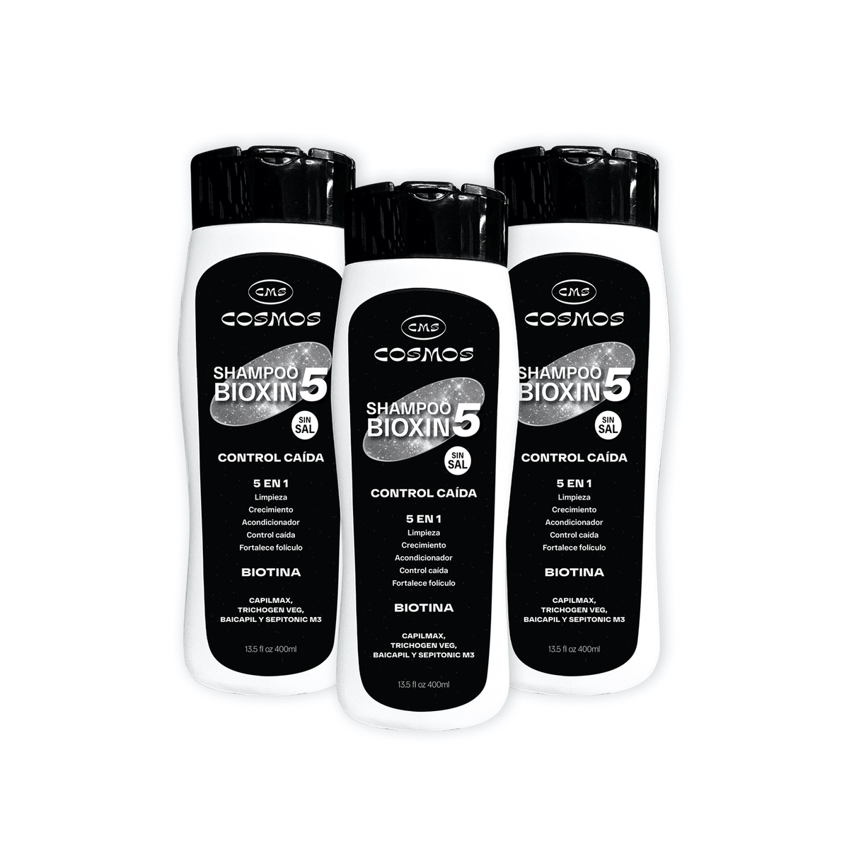 Shampoo Anticaída Masculino CMS Cosmos Bioxin 5 PAGA 2 LLEVA 3